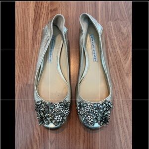 Vera Wang Lavender Label jeweled flats in Gold